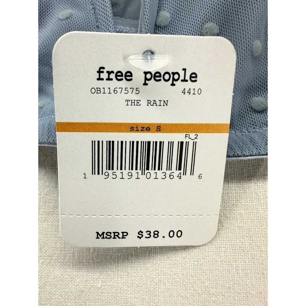 Intimately Free People The‎ Rain Swiss Dot Bralette Blue Size S NEW